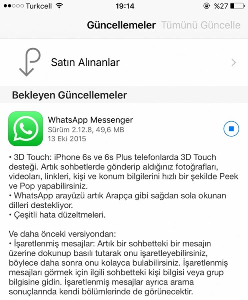 update whatsapp