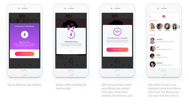 Tinder Plus kullanıcıları Boast özelliğini haftada bir kez ücretsiz 