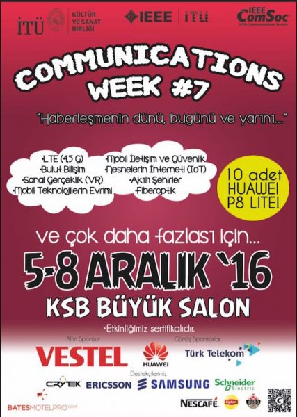 İTÜ IEEE Communications Week #7 Etkinliği Başlıyor!