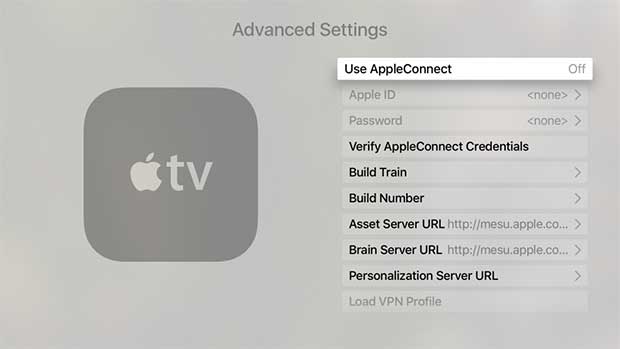 apple tv teknik gizli ayarlar