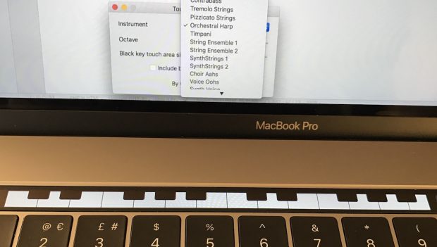 MacBook Pro Touch Bar için Piyano Uygulaması, Touch Bar Piyano