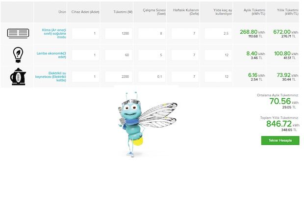 Elektrik Tüketimi Hesaplama, Cihazını Seç, Tüketimini Hesapla!