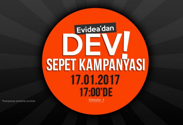 Evidea Dev Sepet indirimi Kampanyası, Yüzde 70'e Varan İndirim Detayları!