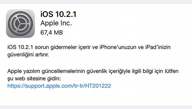 Apple iOS 10.2.1