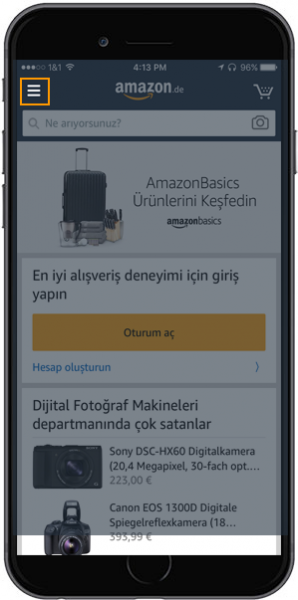 Türkçe Amazon.de, Türkçe Mobil Alışveriş Uygulaması Kullanımda