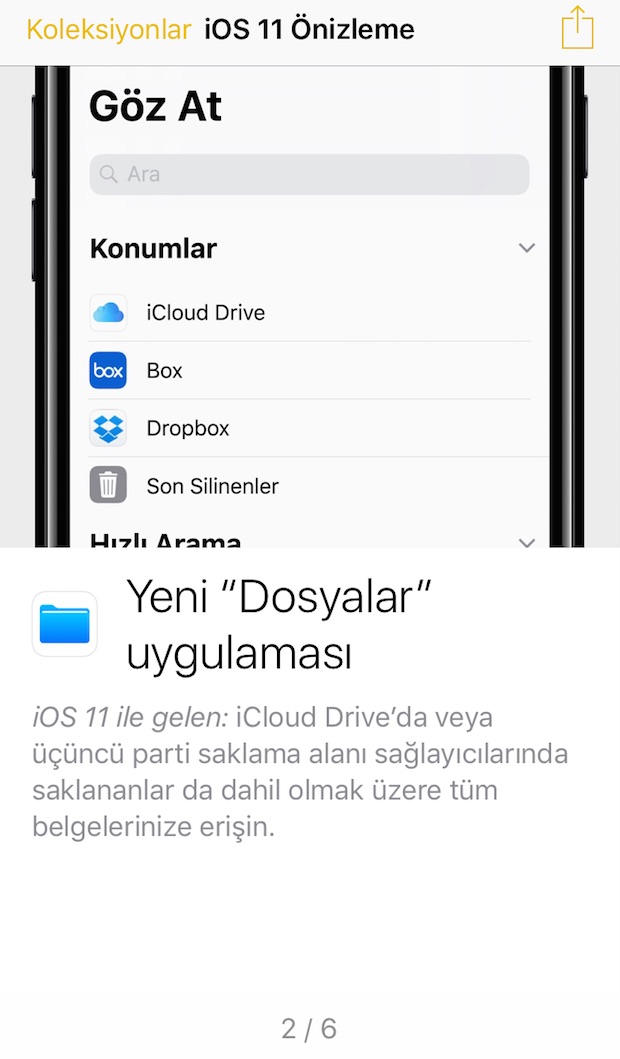 iOS 11 ile Gelen 6 Özellik, iOS 11 Özellik Önizlemesi