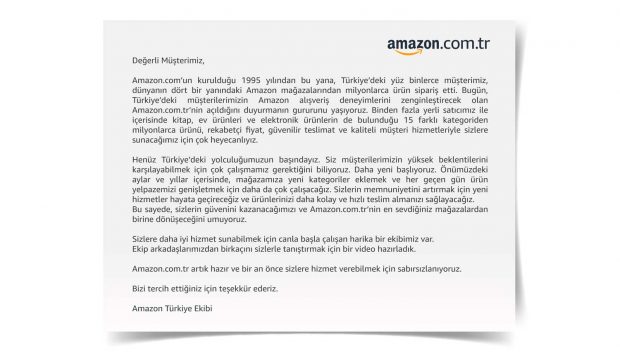 Amazon Türkiye - Amazon.com.tr adresi üzerinden e-ticaret Devi Türkiye'de Faaliyetlerine Başladı.