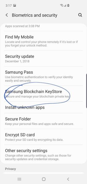 Samsung Galaxy S10 Kripto Para Cüzdanı