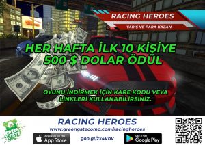 Racing Heroes Multiplayer, Hem Yarışıp Hem de 500 Dolar Kazanma Fırsatı