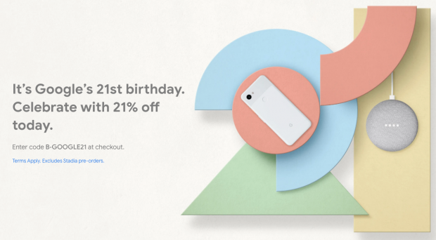Google, Yüzde 21 indirimle 21. Yaş Gününü Kutluyor