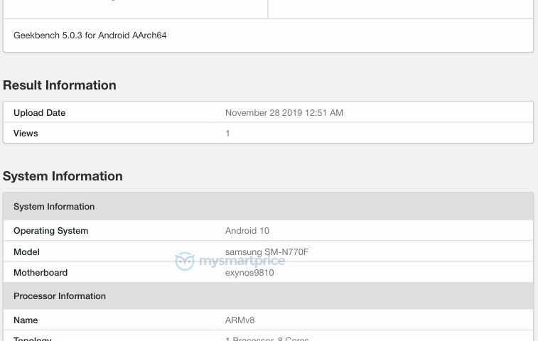 note 10 plus geekbench 5