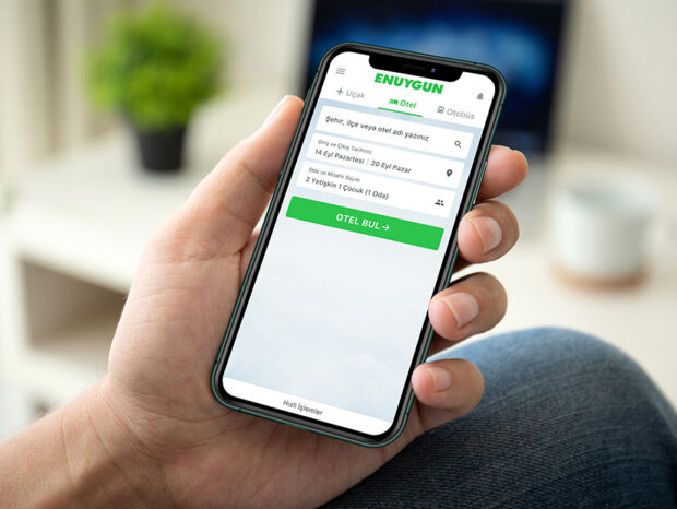 Yenilenmiş ENUYGUN MOBİL ile otel, uçak ve otobüs bileti