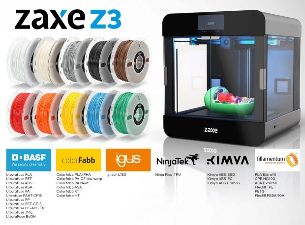 Zaxe’den Z3 Serisi 3D Yazıcılar İçin Endüstriyel Filament Dönemi 