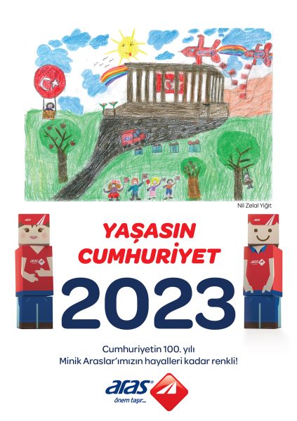 Minik Araslar 100. Yıl coşkusunu resimleriyle Aras Kargo 2023 takvimine taşıdı