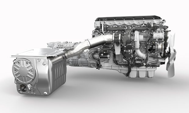 Scania 13 litre engine<br />
Gearbox<br />
Silencer
