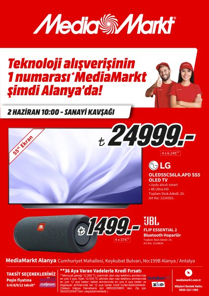 MediaMarkt Alanya Mağazası 2 Haziran Cuma Günü Açılıyor!