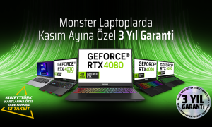 Yüksek performans laptoplar 3 yıl garanti ve 12 taksitle teknolojiseverleri bekliyor 