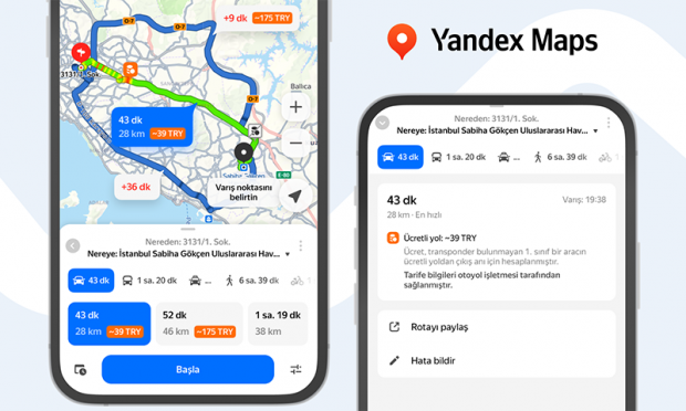 Yandex Maps Artık Güzergâh Boyunca Yol Ücretlerini Gösteriyor 