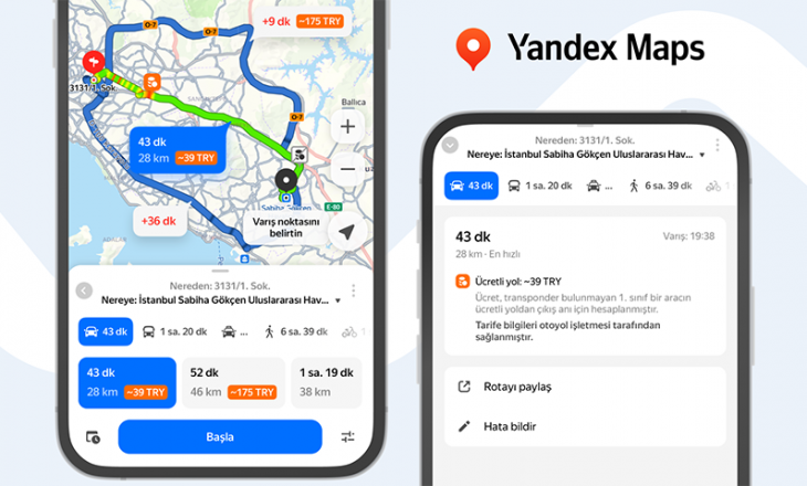 Yandex Maps Artık Güzergâh Boyunca Yol Ücretlerini Gösteriyor 
