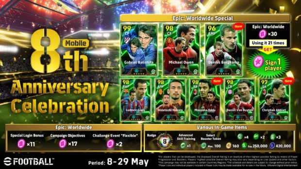 KONAMI, eFootball™ Mobile’ın 8. Yıl Dönümünü Özel Oyun İçi Bir Kampanyayla Kutluyor