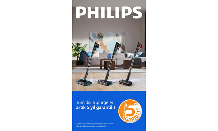 Philips Markalı Dik Süpürgelerde Garanti Süresi Artık 5 Yıl