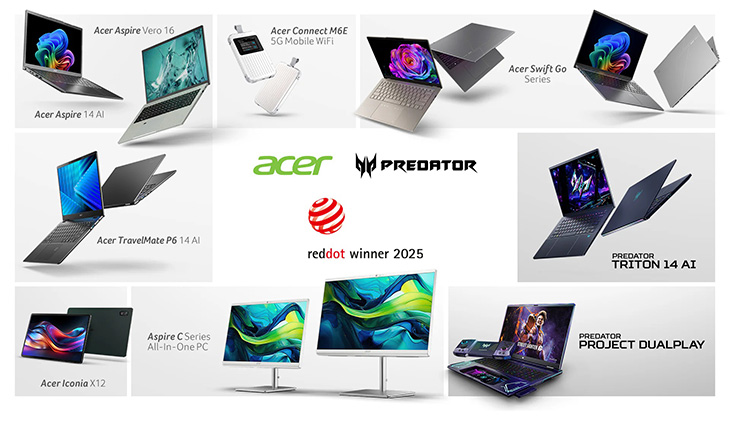 Acer, 2025 Red Dot Ürün Tasarımı Ödülleri’nde Birden Çok Ürünüyle Ödül Kazandı
