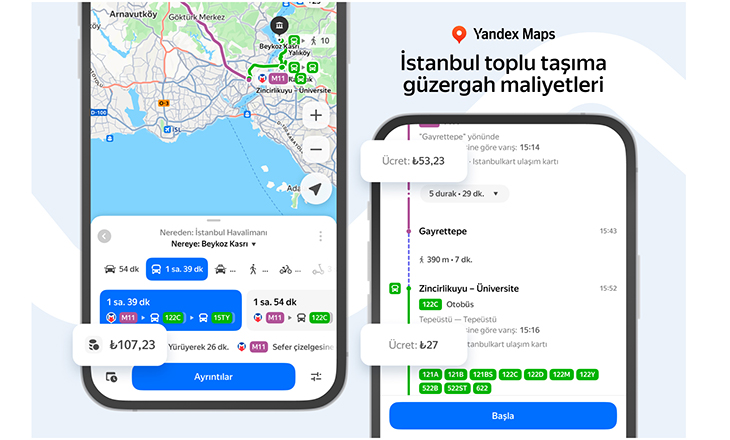 Yandex Türkiye, İstanbul Toplu Taşıma Ücretlerini Gerçek Zamanlı Gösteriyor