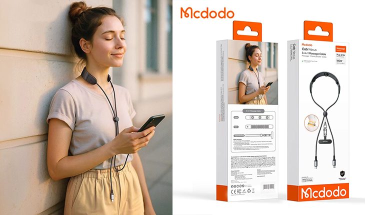 Mcdodo’dan 100W hızlı şarj destekli boyun masajı yapan kablo