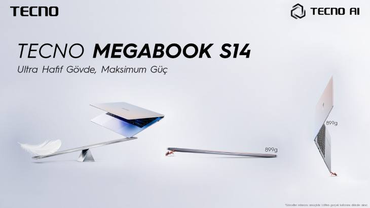 TECNO MEGABOOK S14, Sadece 899 Gram ve Satışa Sunuldu!