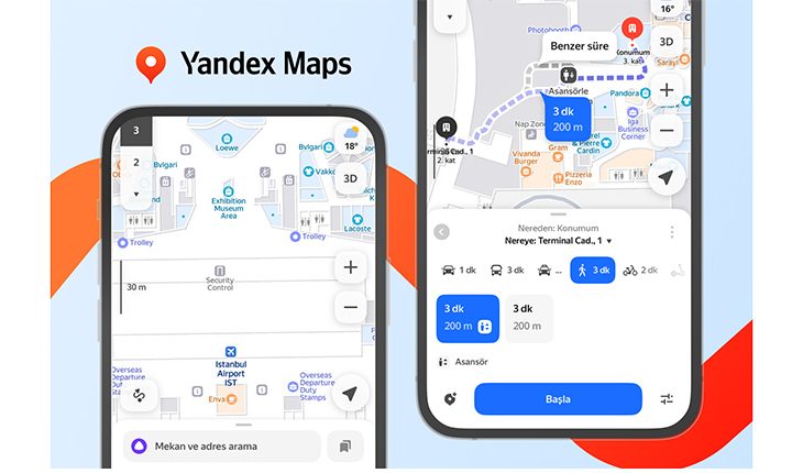Yandex Maps’ten, İstanbul Havalimanı için kapsamlı bir kapalı alan navigasyon özelliği