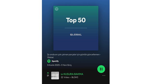 BLOK3, Global Top 50 listesinde!
