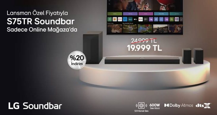 LG, S75TR Soundbar Modelini Türkiye’de LG Online Mağaza’ya Özel Olarak Satışa Sunuyor
