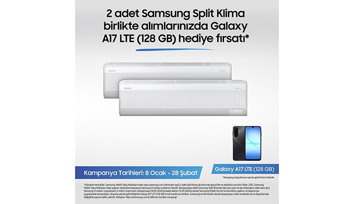 Samsung Split Klimalarda Galaxy A17 telefon fırsatı kampanyası!