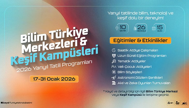 Bilim Türkiye Merkezleri ve Keşif Kampüslerinde 2026 Yarıyıl Tatili Programları Başladı!