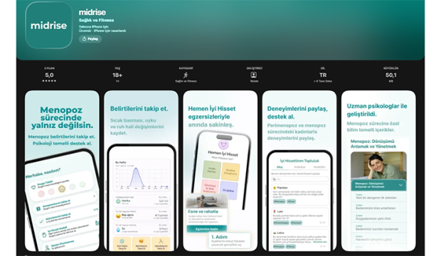 Türkçe Menopoz Mobil Uygulaması ‘Midrise’ Yayında