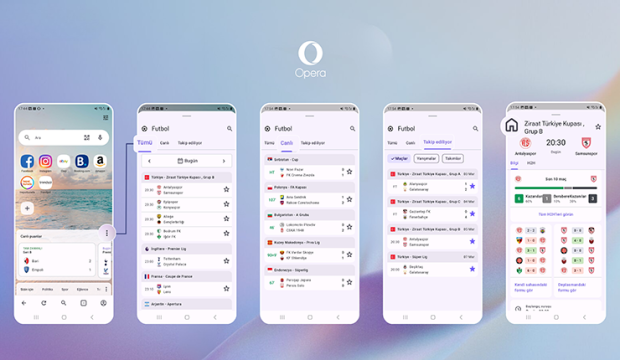 Opera Android tarayıcısında yepyeni bir Canlı Skor deneyimi sunuyor