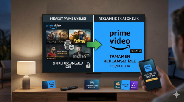 Amazon Prime Video’da Reklam Dönemi Başlıyor: Türkiye’de Reklamsız Paket İçin Ek Ücret Şoku