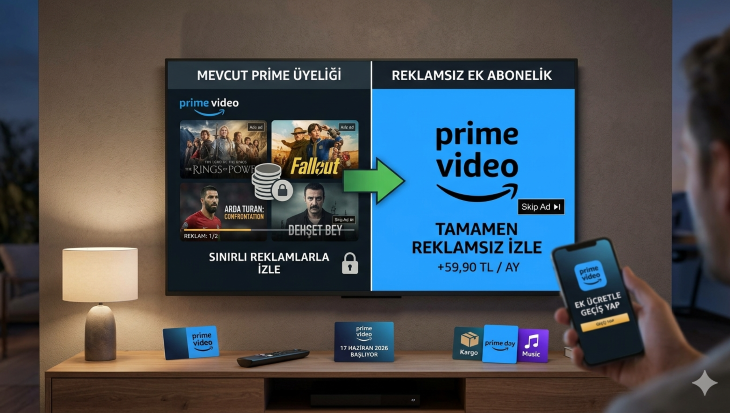 Amazon Prime Video’da Reklam Dönemi Başlıyor: Türkiye’de Reklamsız Paket İçin Ek Ücret Şoku