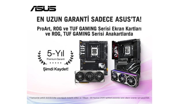 ASUS, ProArt, ROG ve TUF Serisi Ürünler İçin 5 Yıl Premium Garanti Kampanyasını Duyurdu