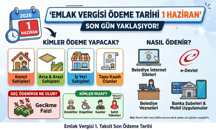Emlak Vergisi 1. Taksit Son Ödeme Tarihi 1 Haziran! Kimler Ödeme Yapacak?