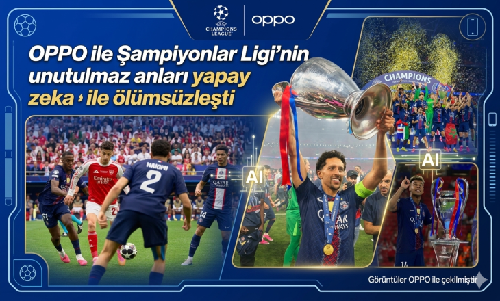 OPPO ile Şampiyonlar Ligi’nin unutulmaz anları yapay zeka ile ölümsüzleşti