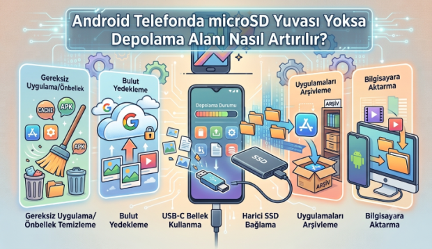 Android Telefonda microSD Yuvası Yoksa Depolama Alanı Nasıl Artırılır?