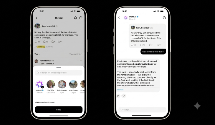 Meta AI, Threads Direkt Mesajlarında Kullanıma Sunuldu