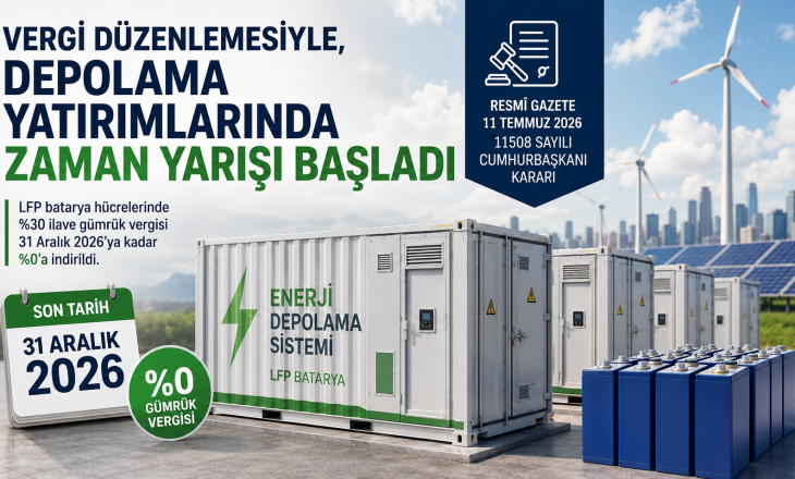 Vergi Düzenlemesiyle Enerji Depolama Yatırımlarında Zaman Yarışı Başladı