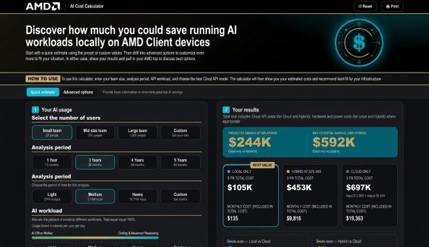 AMD, Tokenomics Hesap Makinesini Kullanıma Sundu
