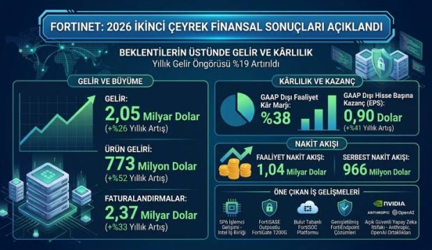 Fortinet, 2026 yılı ikinci çeyrek finansal sonuçlarını açıkladı