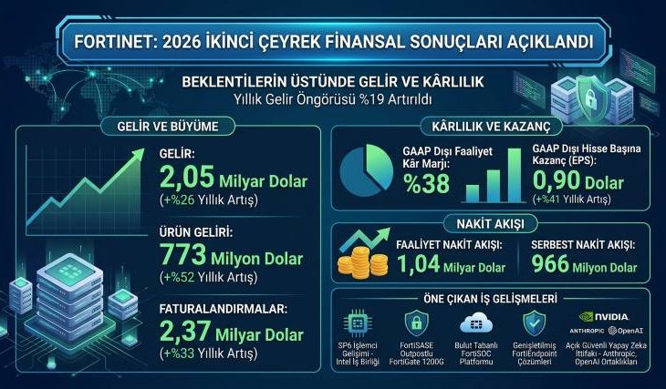 Fortinet, 2026 yılı ikinci çeyrek finansal sonuçlarını açıkladı