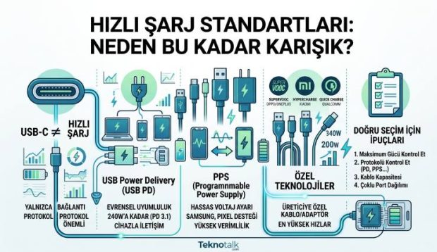 Hızlı Şarj Standartları Neden Bu Kadar Karışık? USB PD, PPS, Quick Charge ve SuperVOOC Rehberi