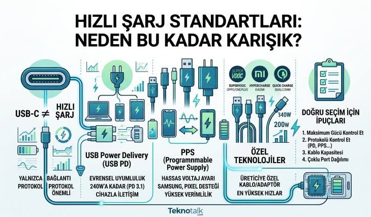 Hızlı Şarj Standartları Neden Bu Kadar Karışık? USB PD, PPS, Quick Charge ve SuperVOOC Rehberi