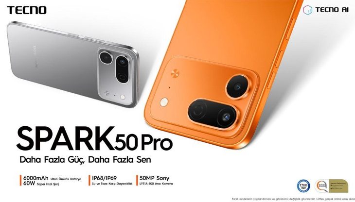 TECNO SPARK 50 Pro Türkiye’de! 6 Yıl Dayanan Batarya, 60W Şarj ve Zırh Gibi Koruma
